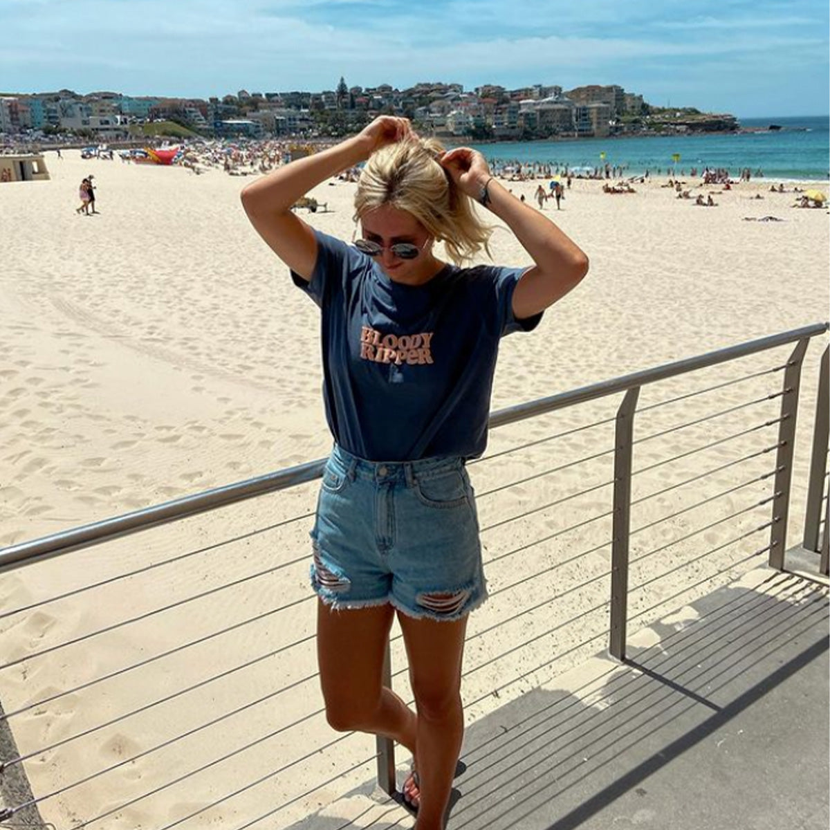 Bloody Ripper Slang Tee In Navy