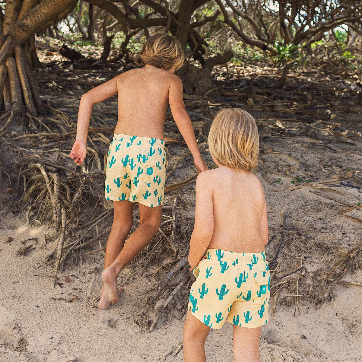 Cactus Jack Boys Swim Shorts in Yellow