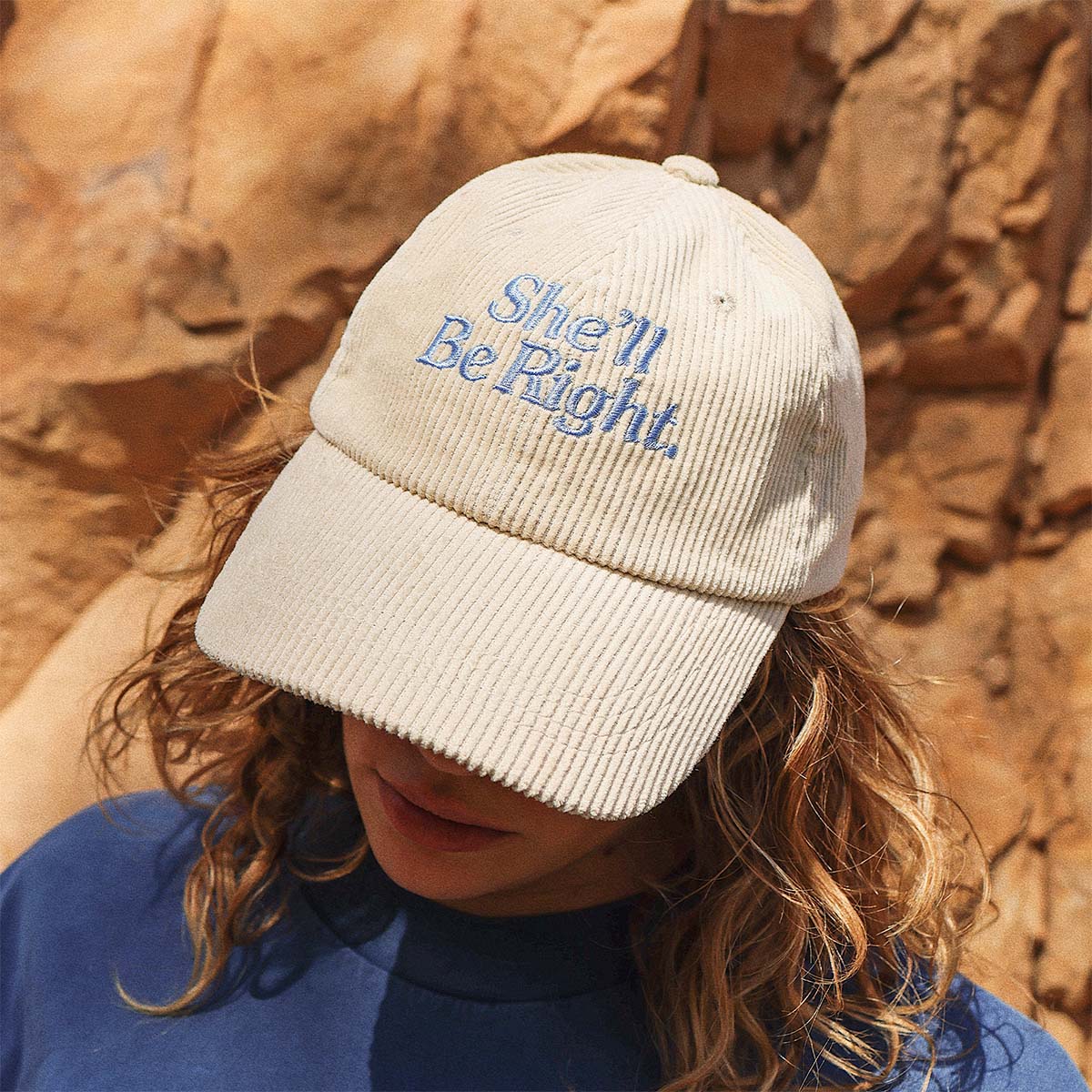 She'll Be Right Cord Cap in Nautical