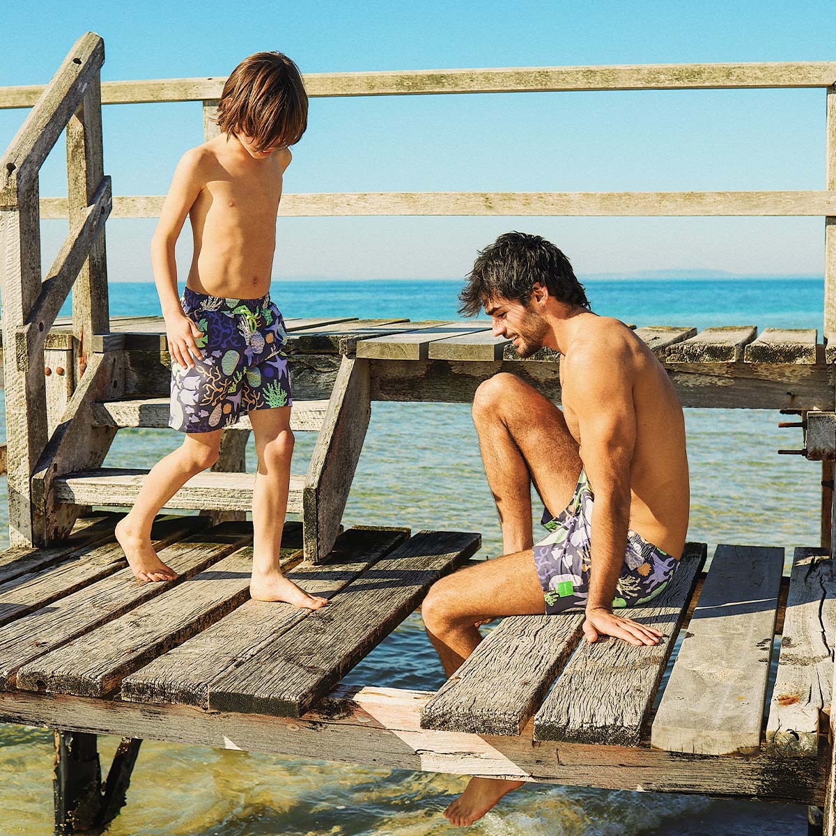 Coral Chaos Boys Swim Shorts in Charcoal
