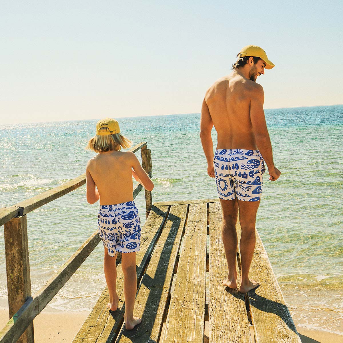 Greek Yoghurt Boys Swim Shorts in White