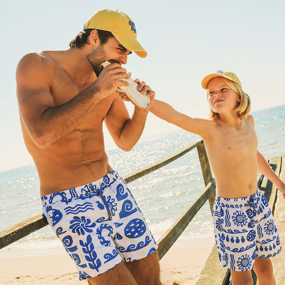 Greek Yoghurt Boys Swim Shorts in White