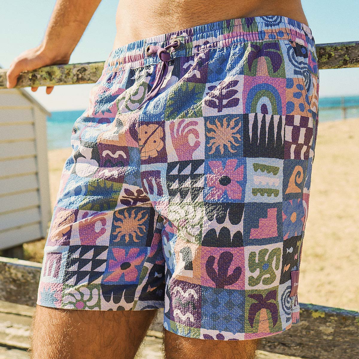 Island Oracle Seersucker Everyday Shorts in Multi