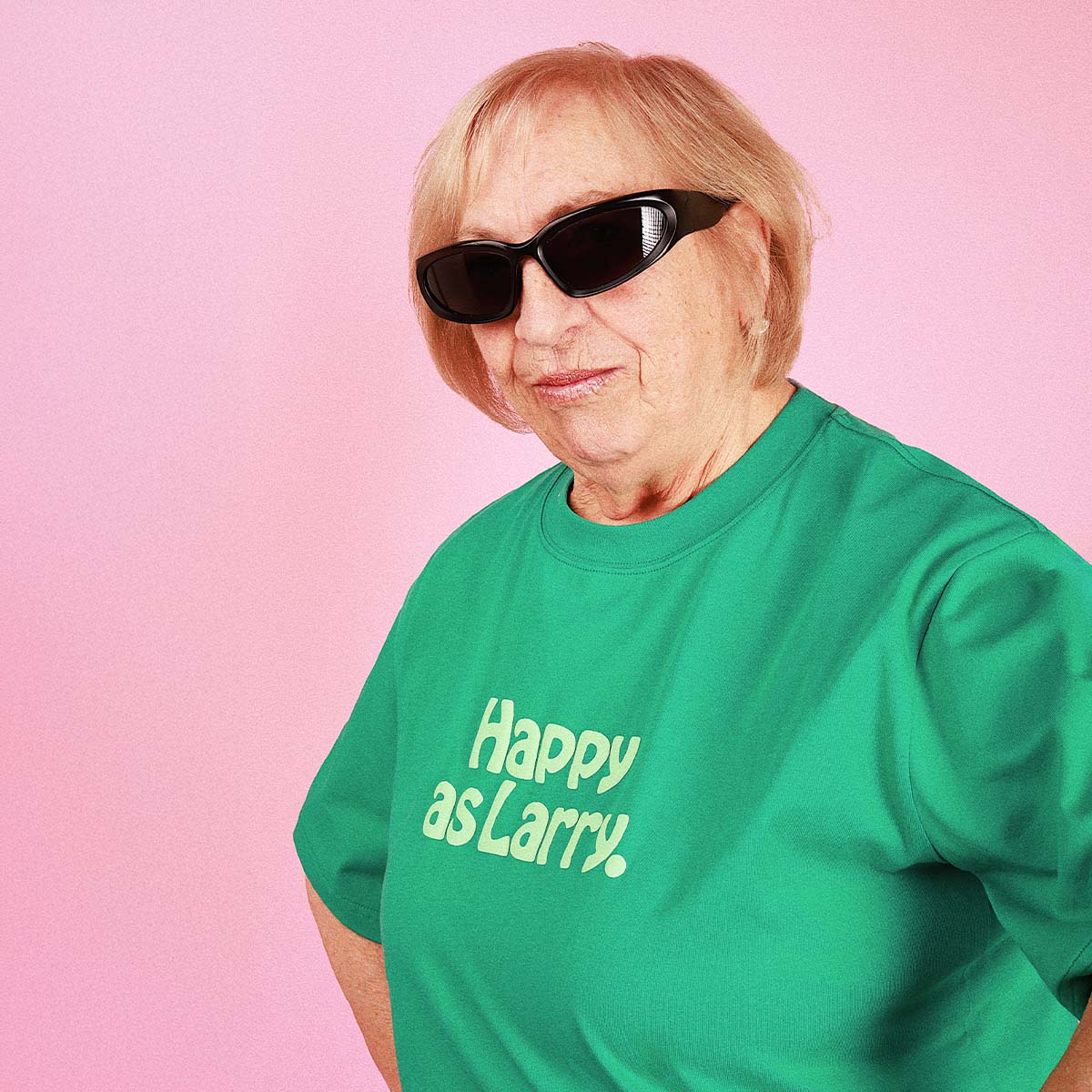 Happy As Larry Slang Tee in Green