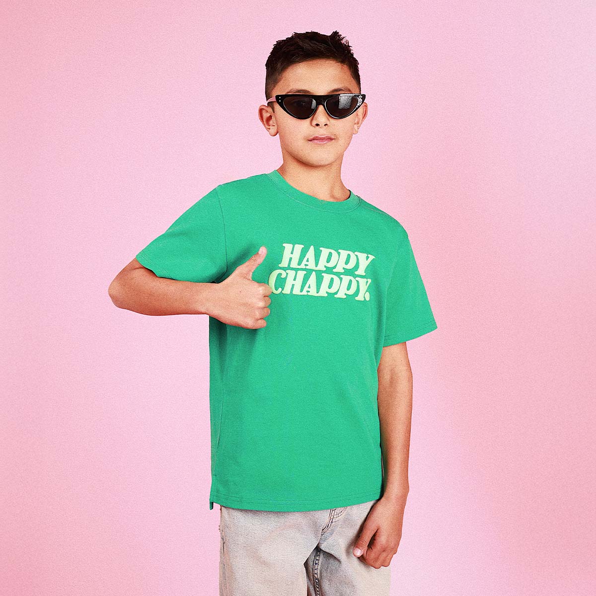 Happy Chappy Kids Slang Tee in Green