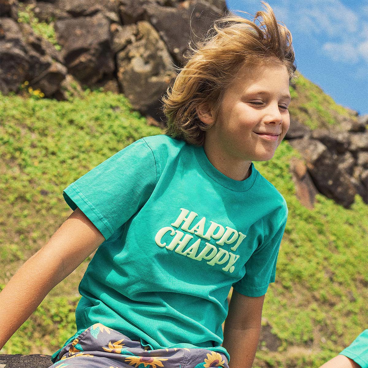 Happy Chappy Kids Slang Tee in Green