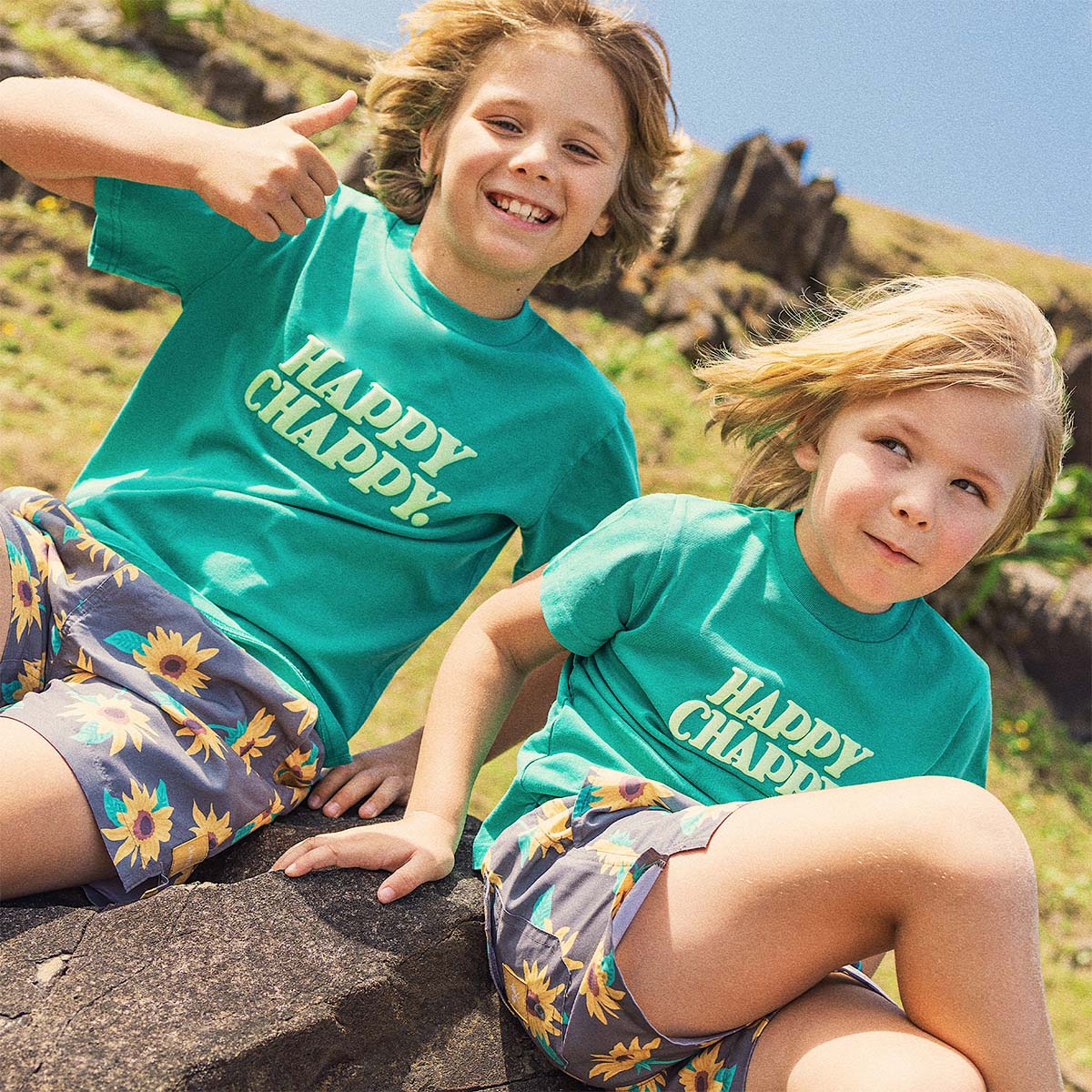Happy Chappy Kids Slang Tee in Green