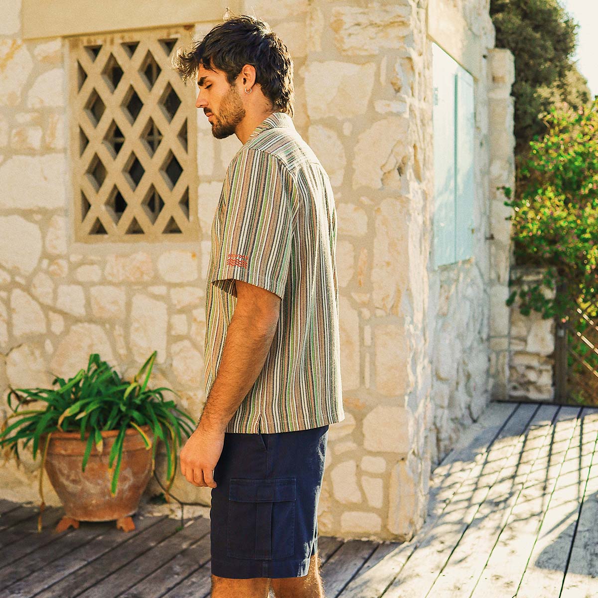 Grandpa's Couch Holiday Shirt in Multi Stripe