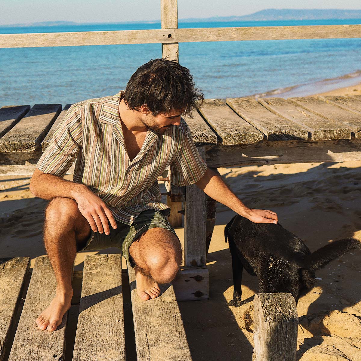 Grandpa's Couch Holiday Shirt in Multi Stripe