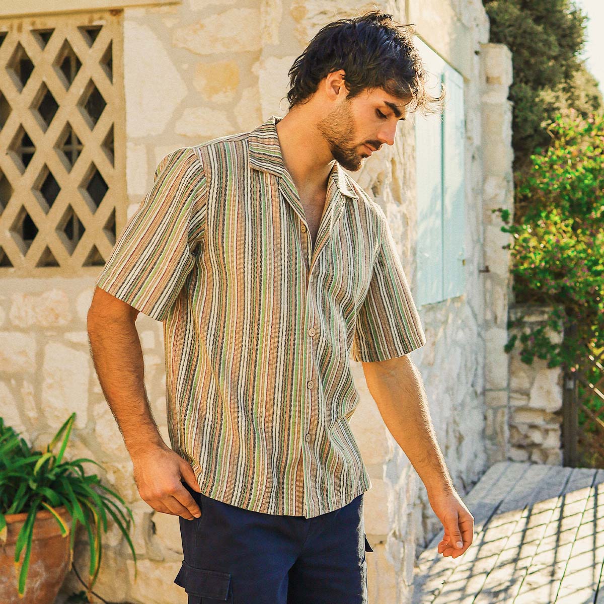 Grandpa's Couch Holiday Shirt in Multi Stripe
