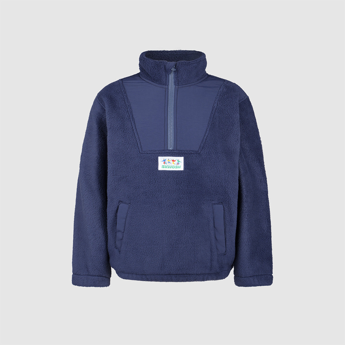 Kids Polar Fleece Half Zip in Dark Denim