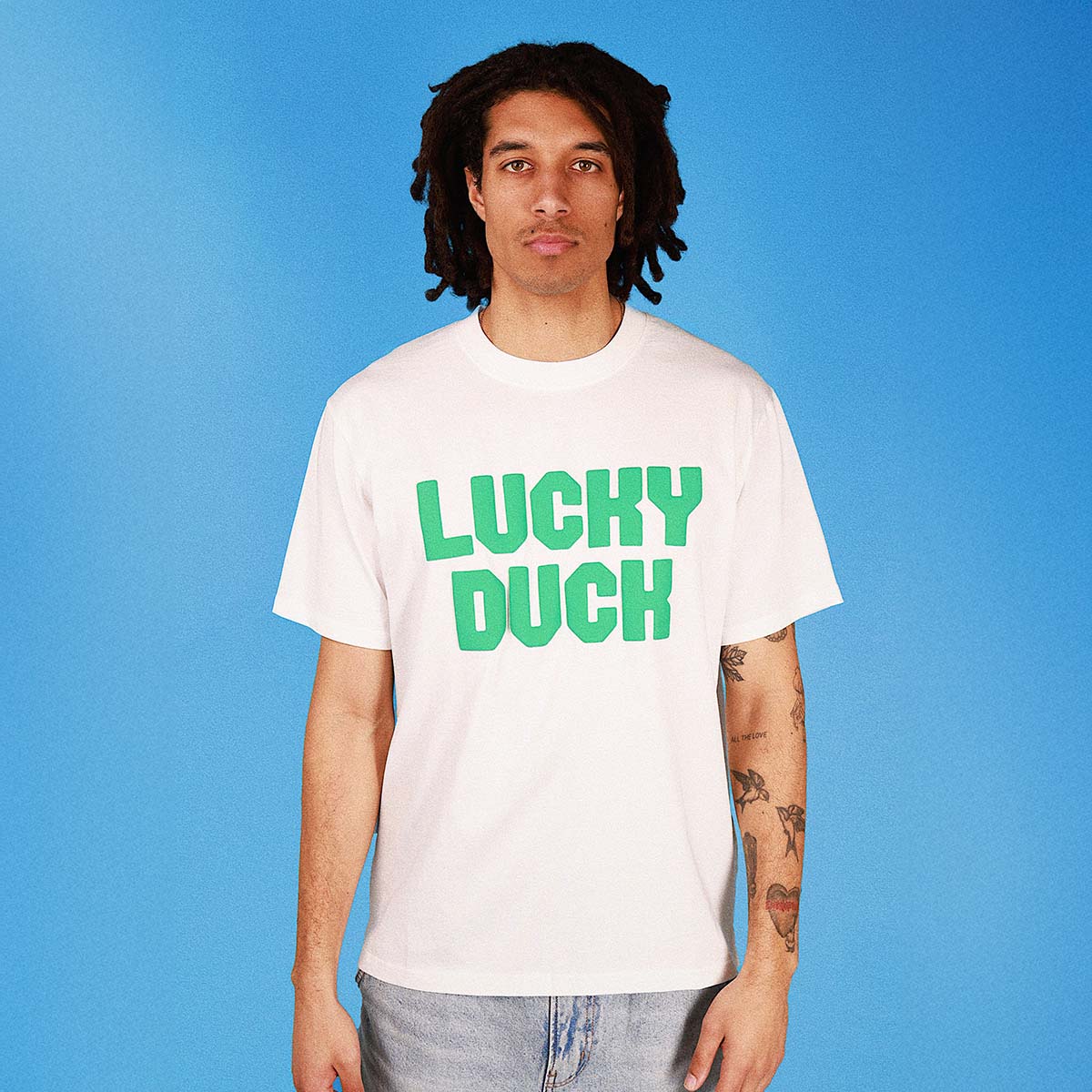 Lucky Duck Slang Tee in White