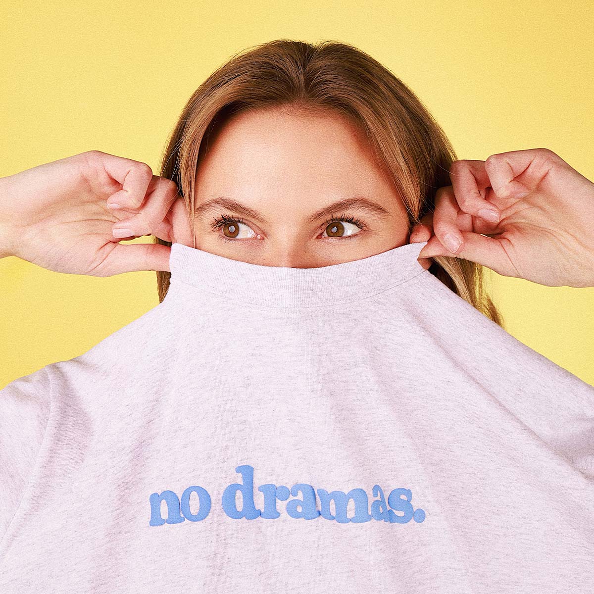 No Dramas Slang Tee in Snow Marl
