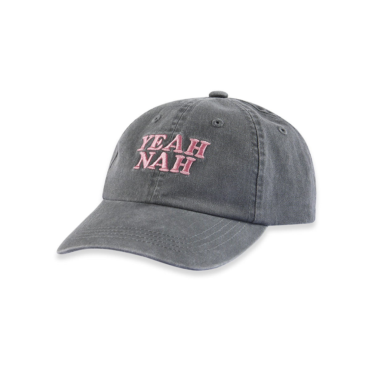 Yeah Nah Kids Cotton Cap in Charcoal