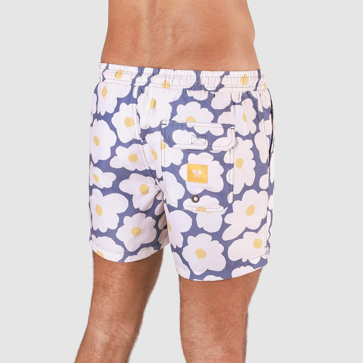 Flower Egg Mens Swim Shorts in Navy