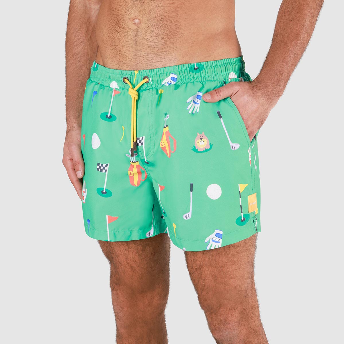 In The Hole Mens Swim Shorts in Green