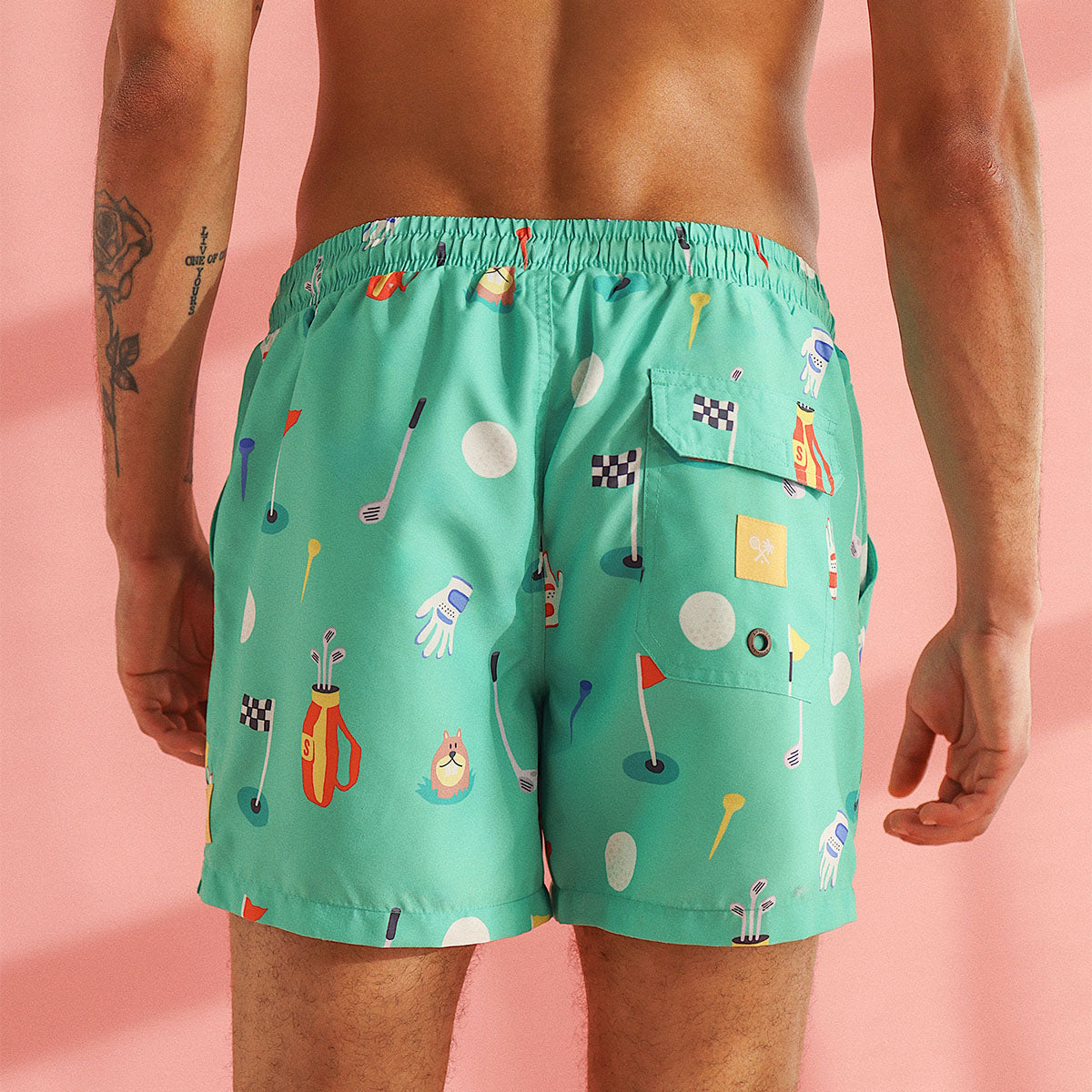 In The Hole Mens Swim Shorts in Green