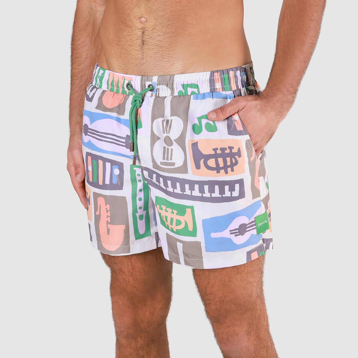 Samba Mens Swim Shorts in Stone