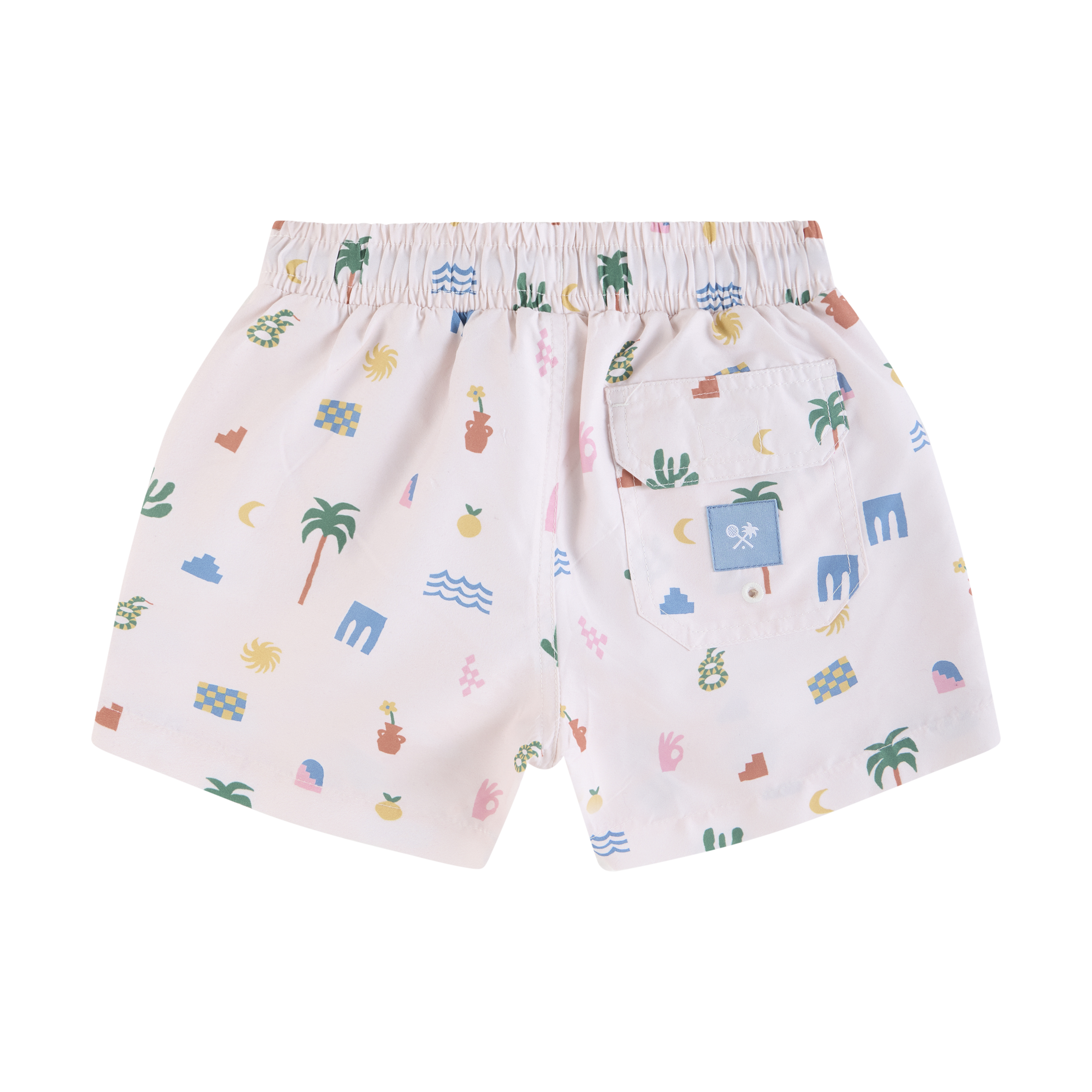 Zesty Zorba Boys Swim Shorts in Ecru