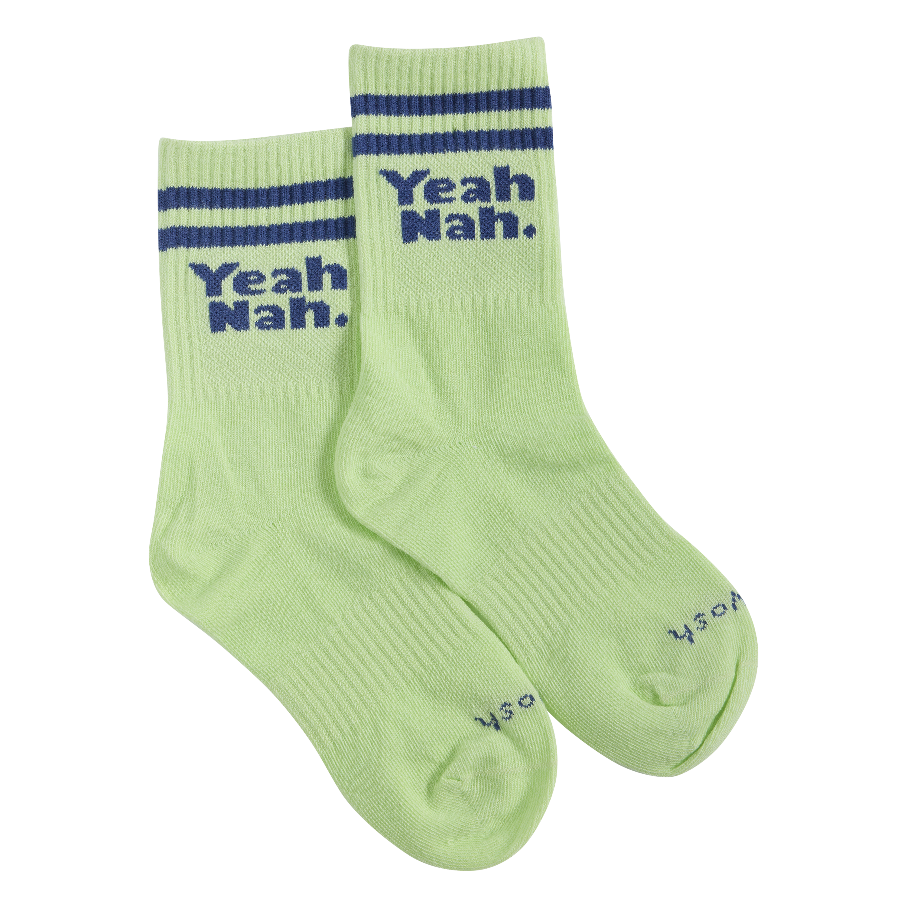 Yeah Nah Kids Socks in Lime