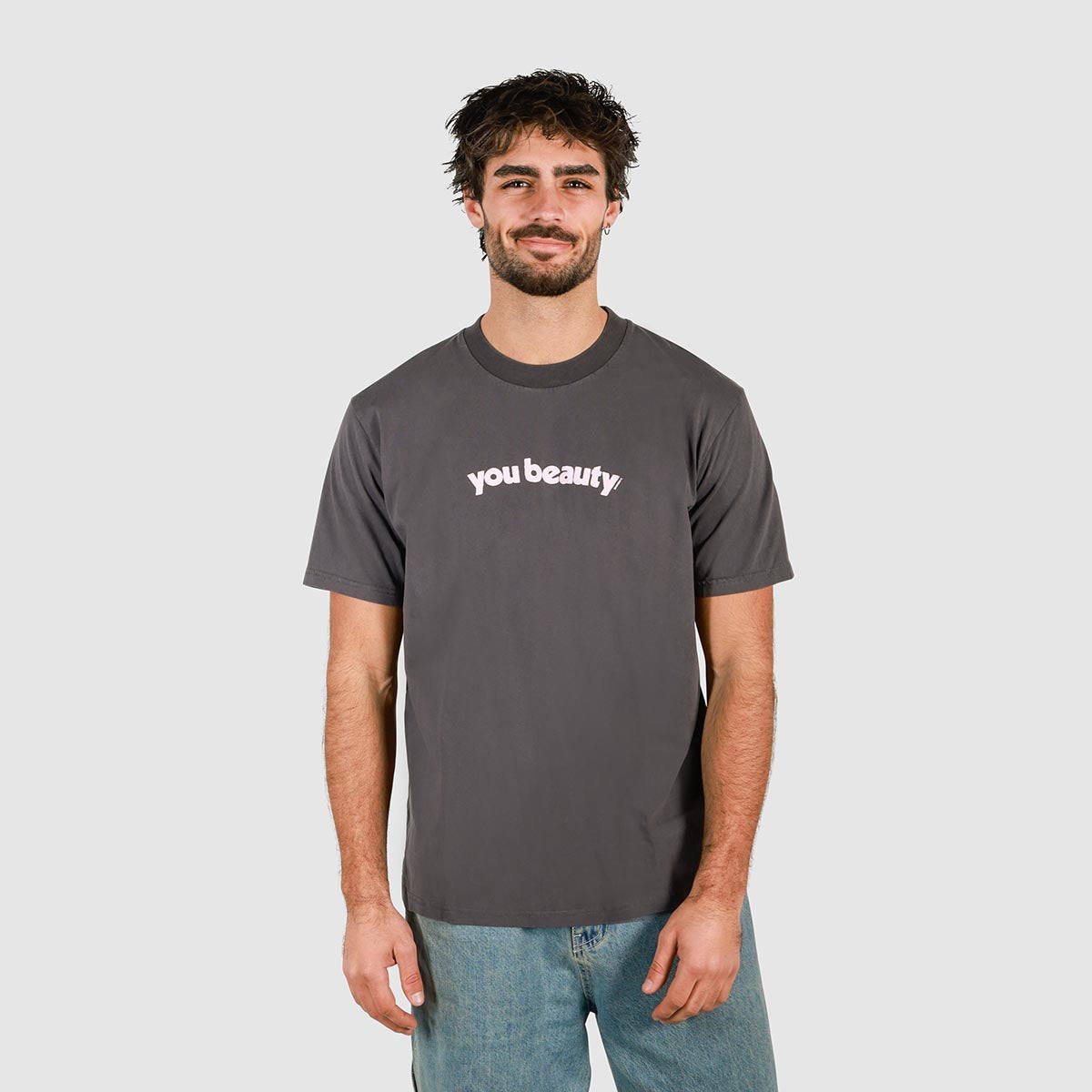 You Beauty Slang Tee in Charcoal