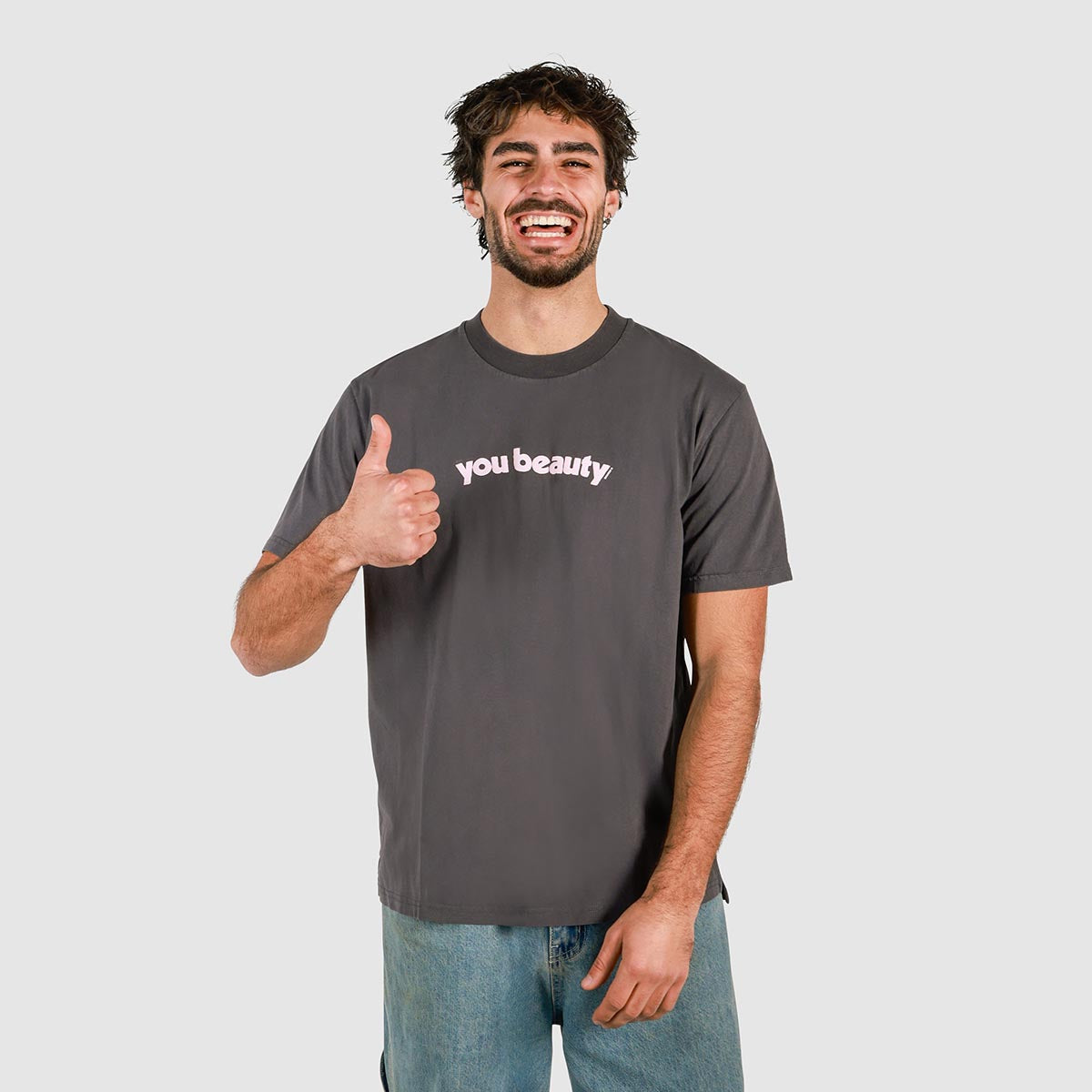 You Beauty Slang Tee in Charcoal