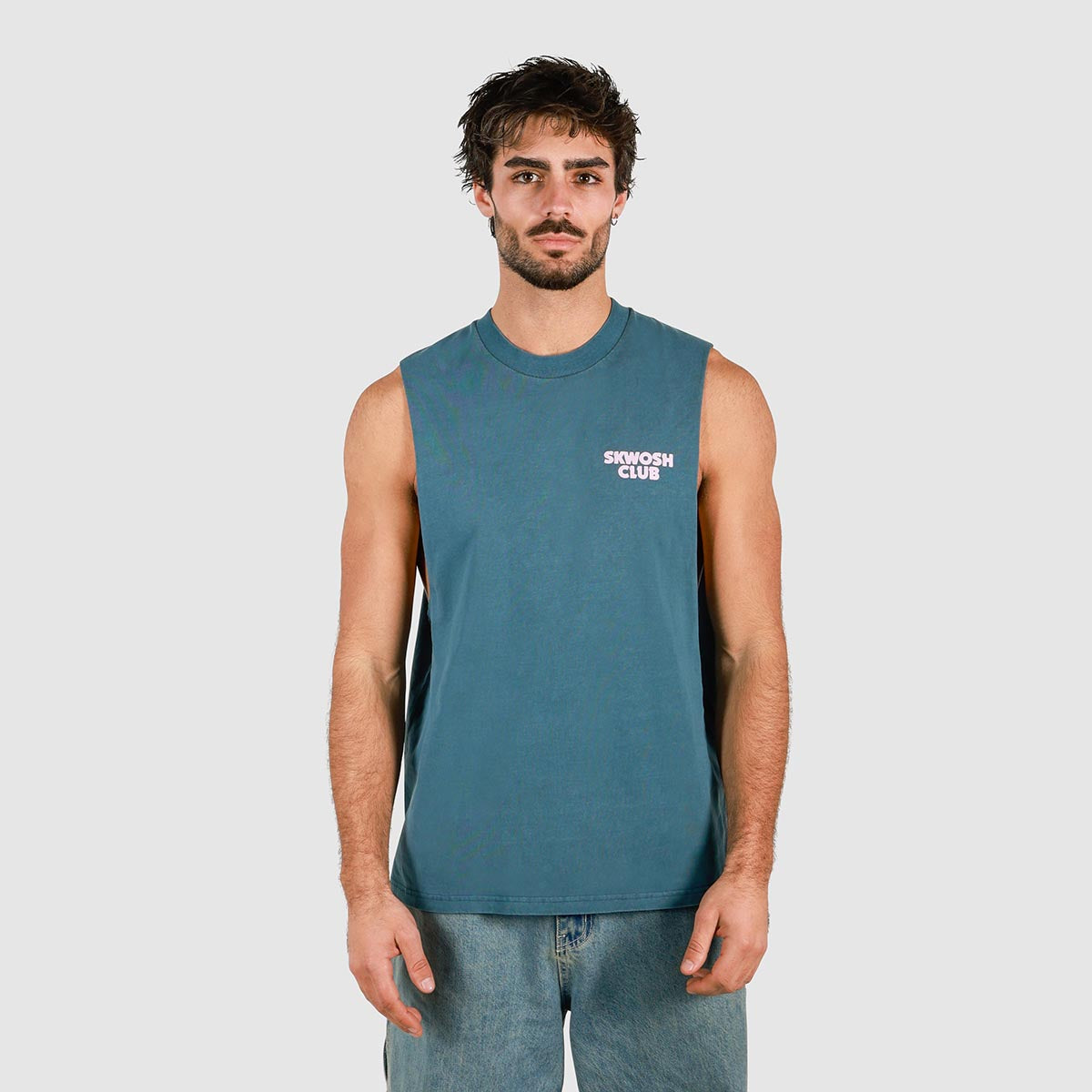 Tool in the Shed Slang Muscle Tank in Navy