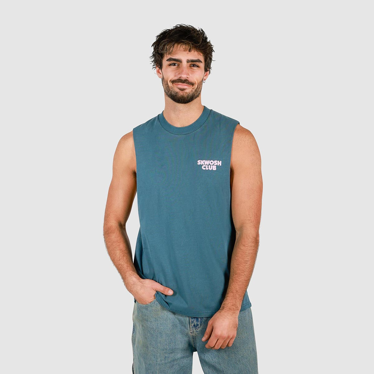 Tool in the Shed Slang Muscle Tank in Navy