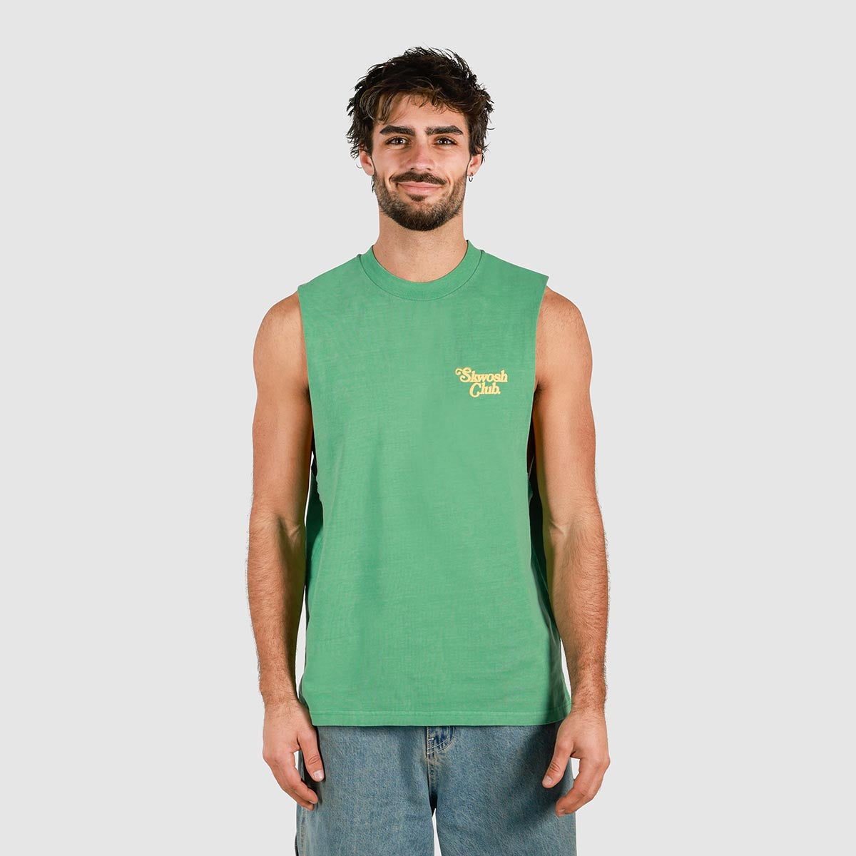You Little Ripper Slang Muscle Tank in Green