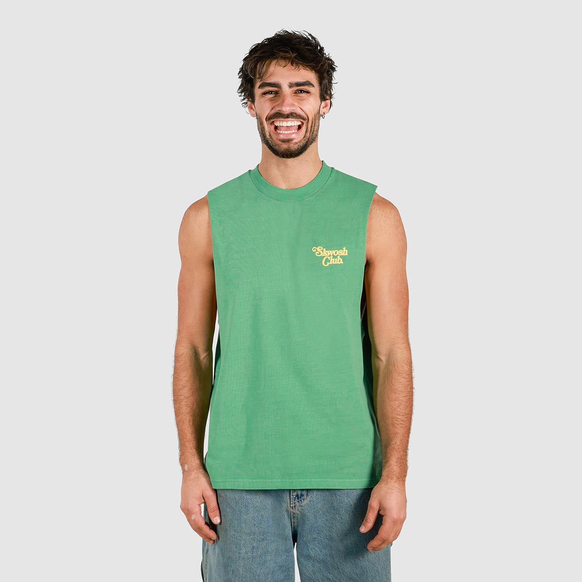 You Little Ripper Slang Muscle Tank in Green
