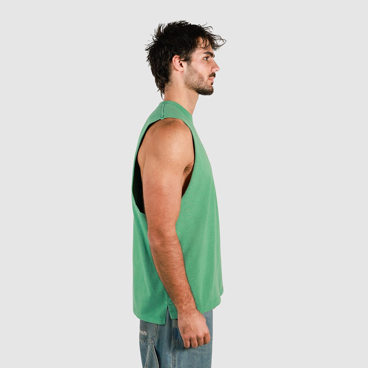 You Little Ripper Slang Muscle Tank in Green