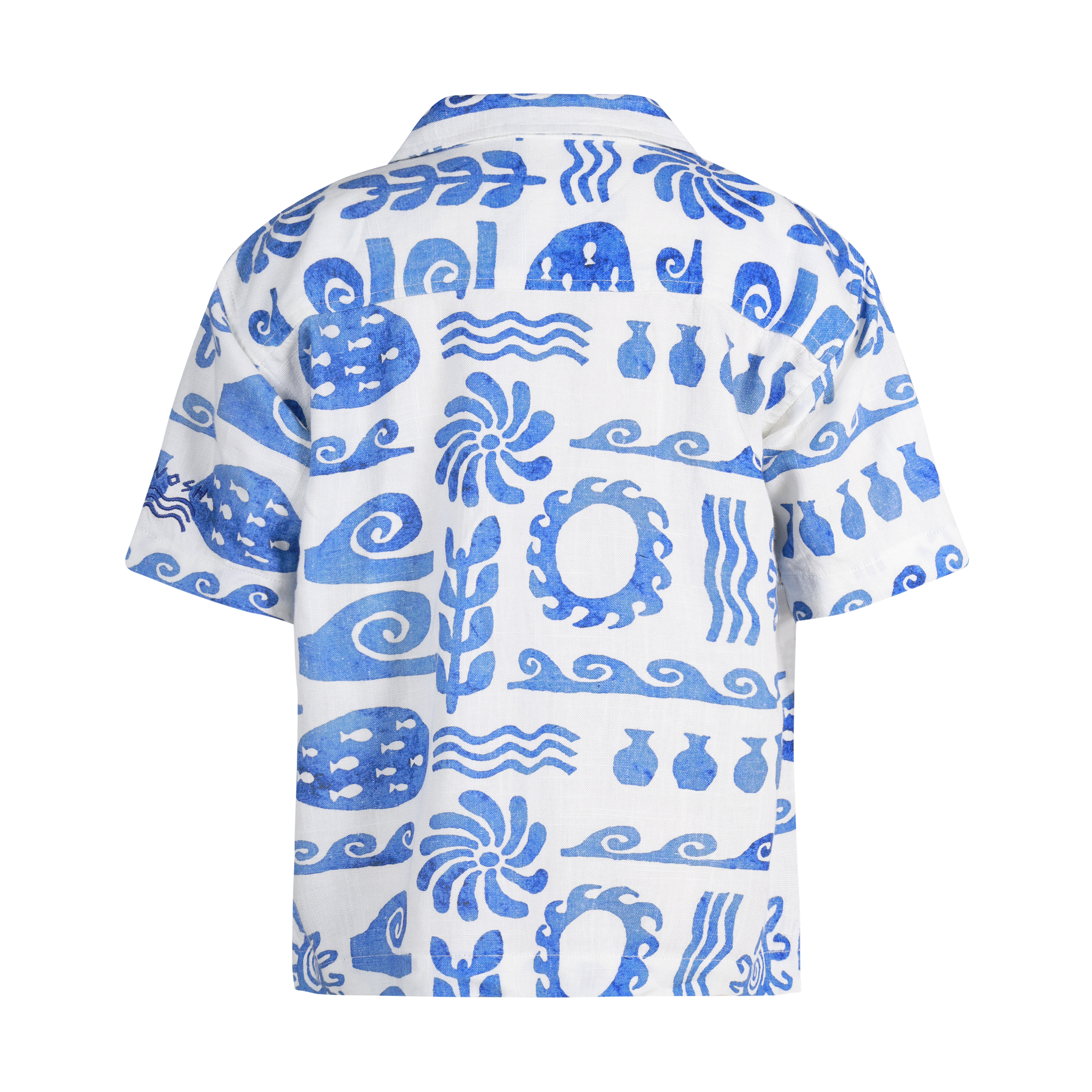 Greek Yoghurt Boys Holiday Shirt in White