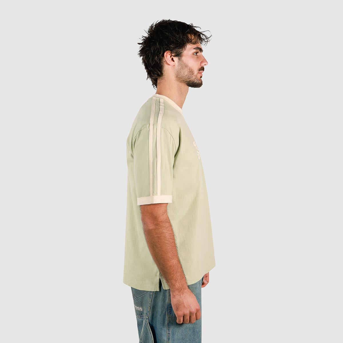 Happy as Larry Boxy Ringer Tee in Sage