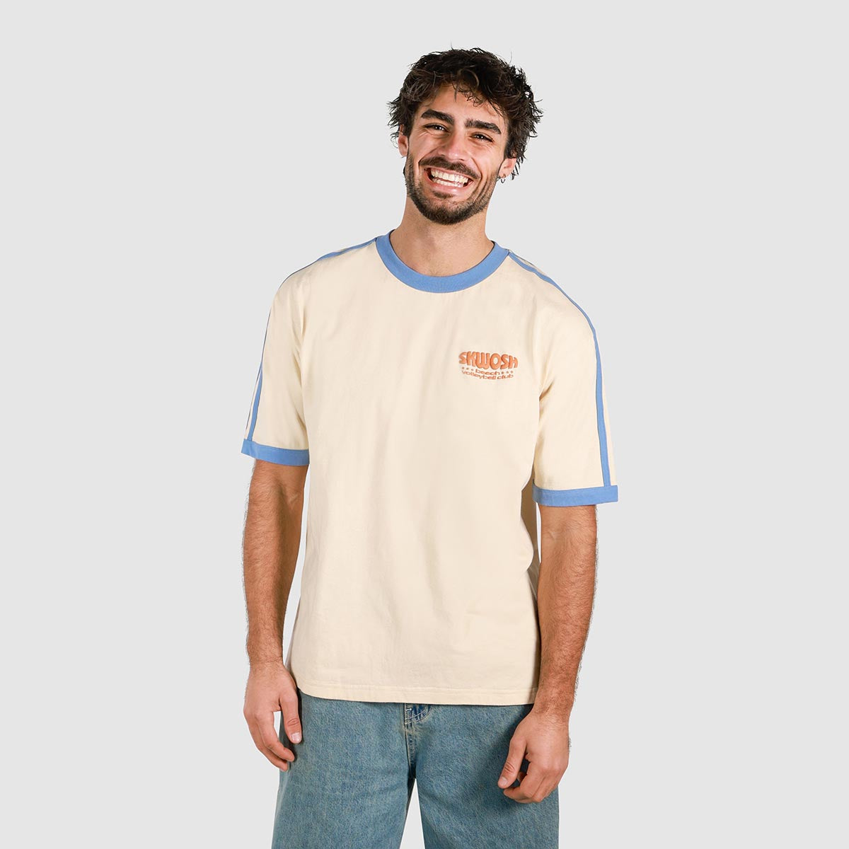 Volleyball Club Boxy Ringer in Off White