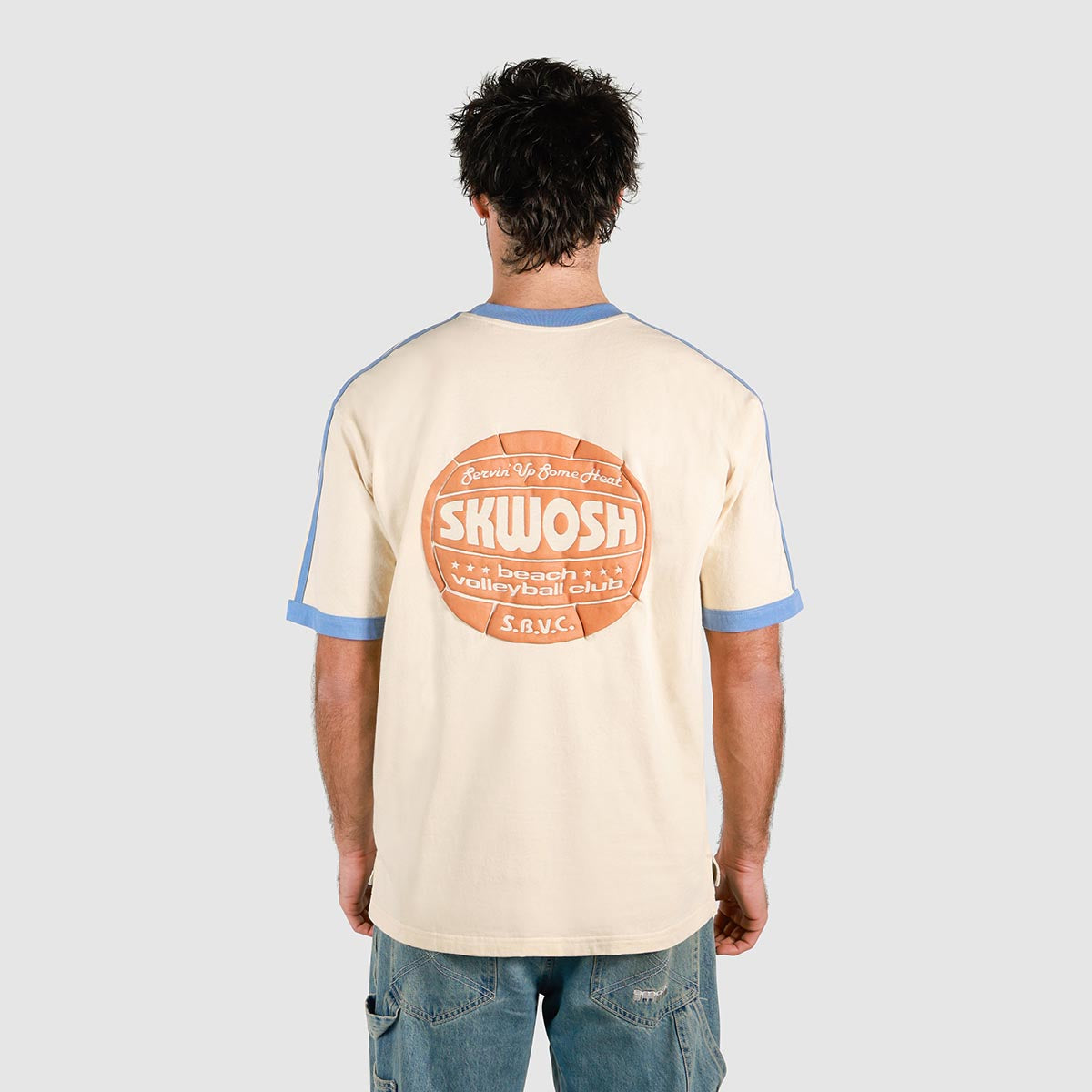 Volleyball Club Boxy Ringer in Off White