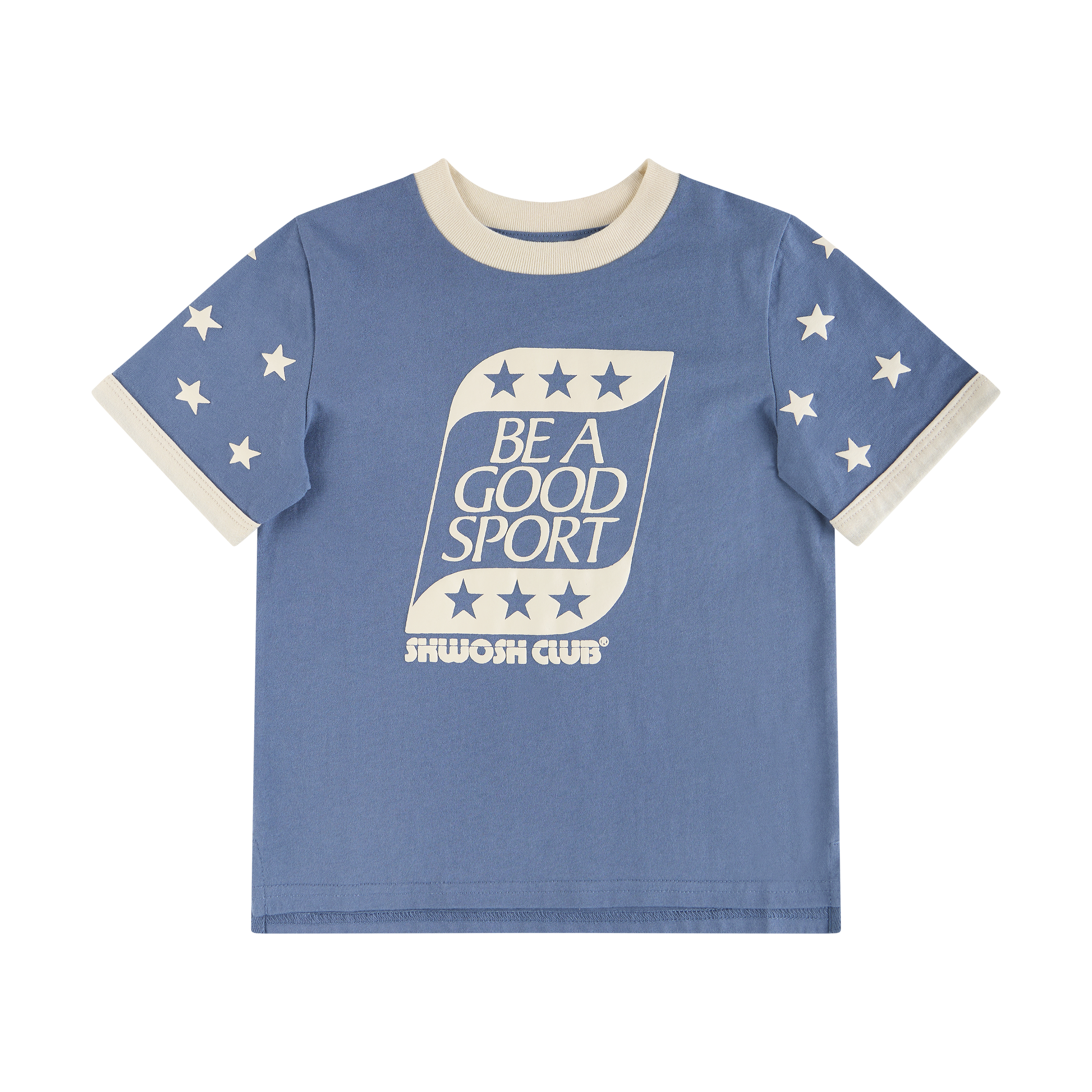 Good Sport Kids Boxy Ringer Tee in Blue