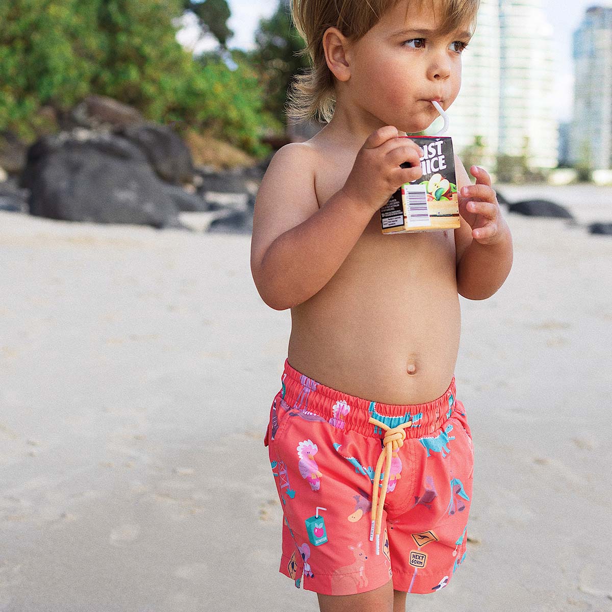 Outback Jack Boys Swim Shorts in Rust