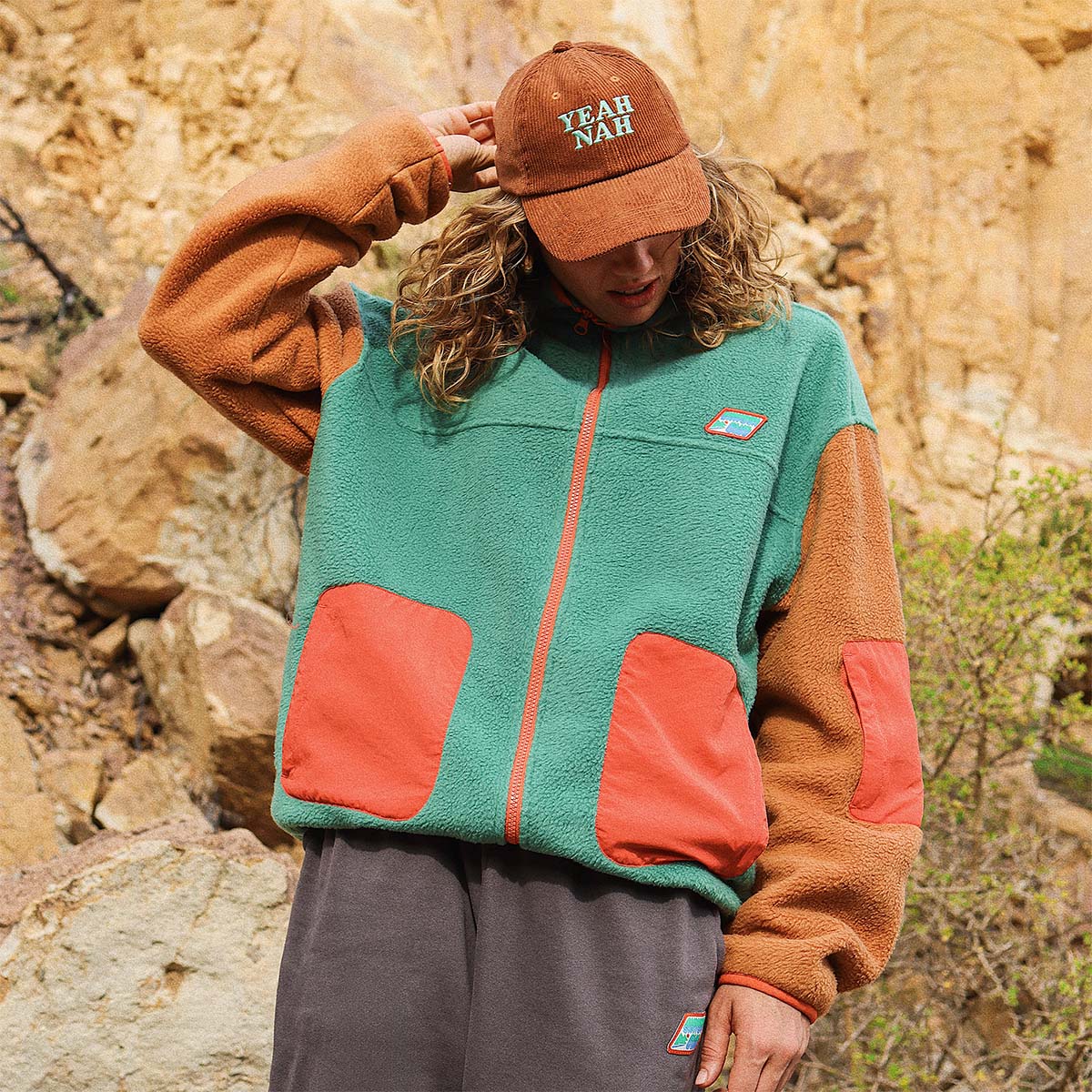 Yeah Nah Cord Cap in Tobacco