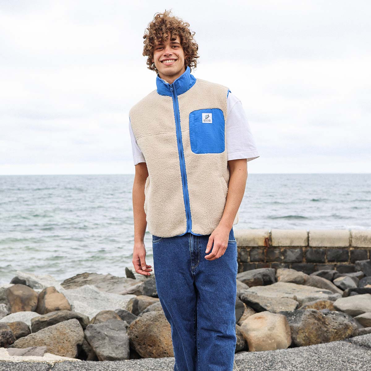 Skwosh Sherpa Vest in Natural