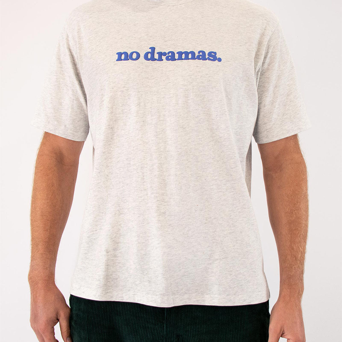 No Dramas Slang Tee in Snow Marl