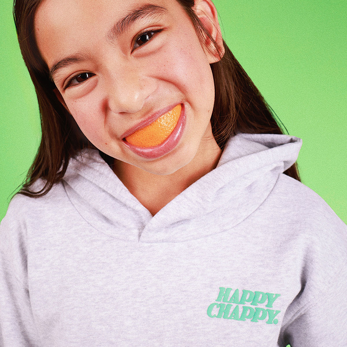 Happy Chappy Kids Slang Hoodie in Grey Marle