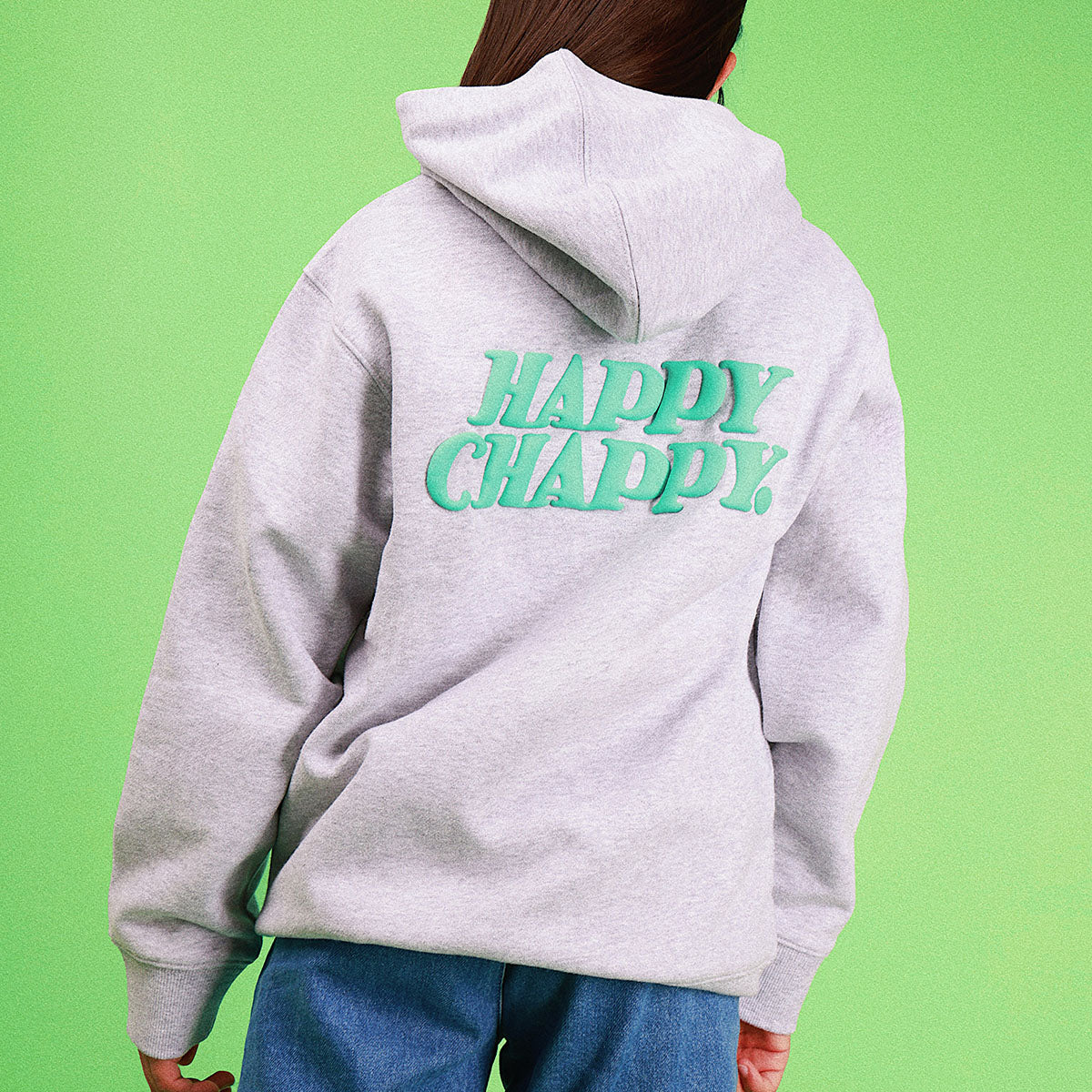 Happy Chappy Kids Slang Hoodie in Grey Marle