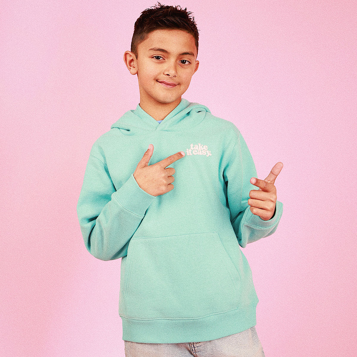 Take It Easy Kids Slang Hoodie in Moss