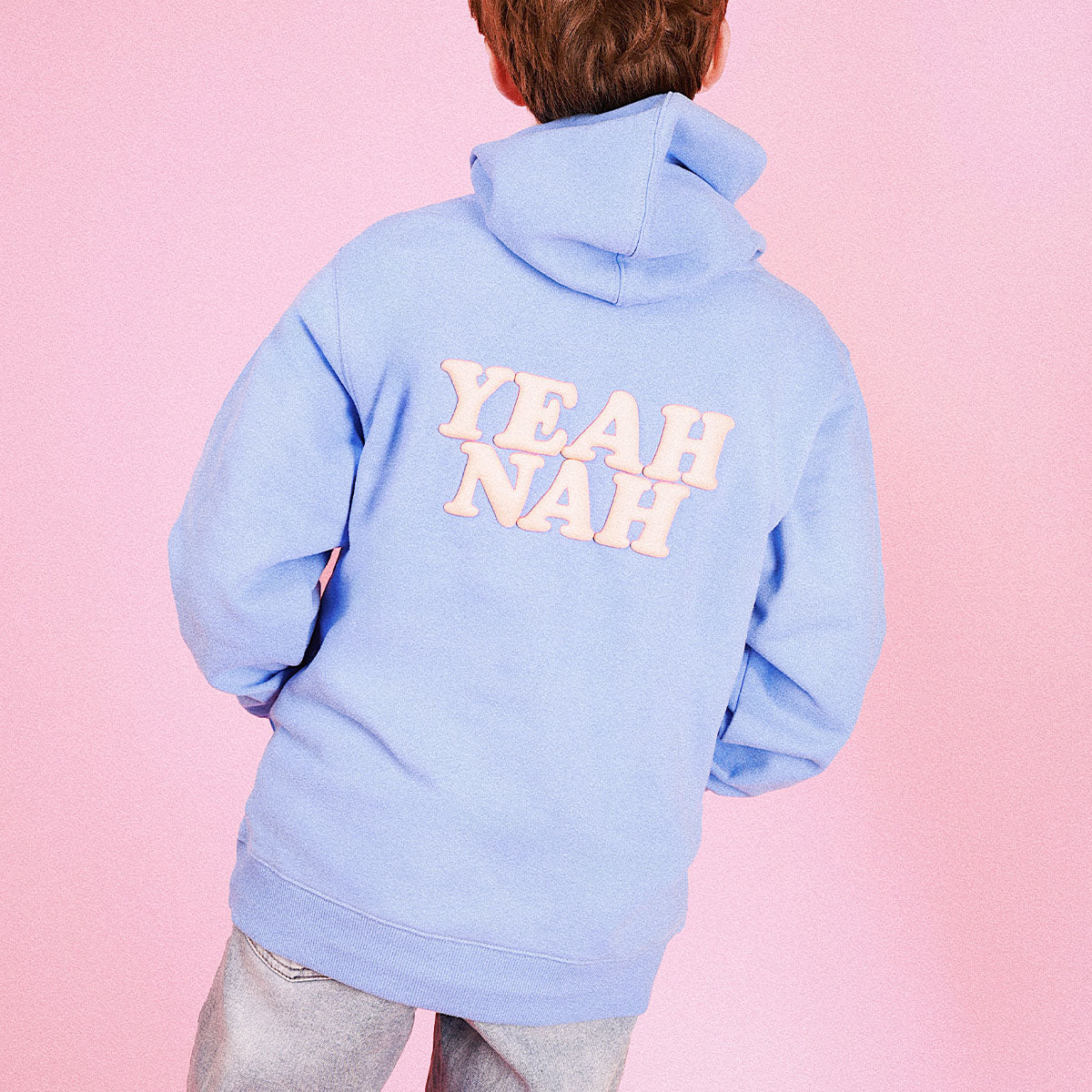 Yeah Nah Kids Slang Hoodie in Blue