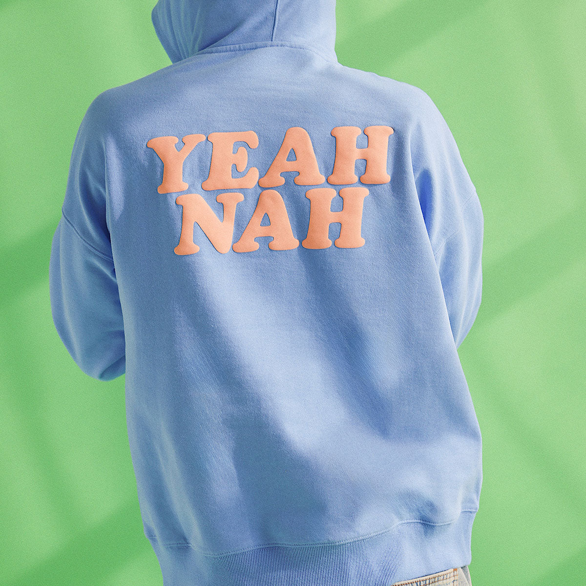 Yeah Nah Slang Hoodie In Blue