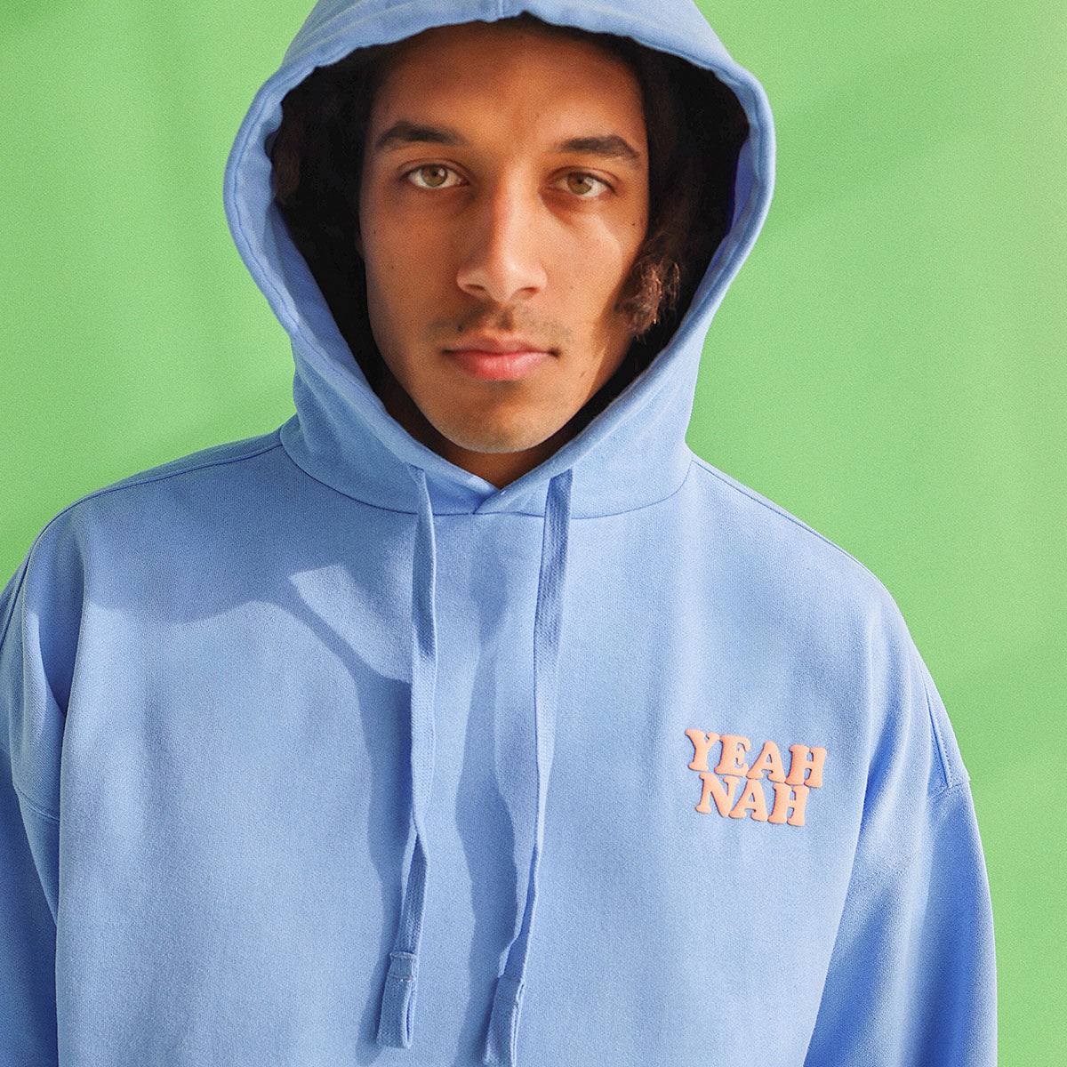 Yeah Nah Slang Hoodie In Blue