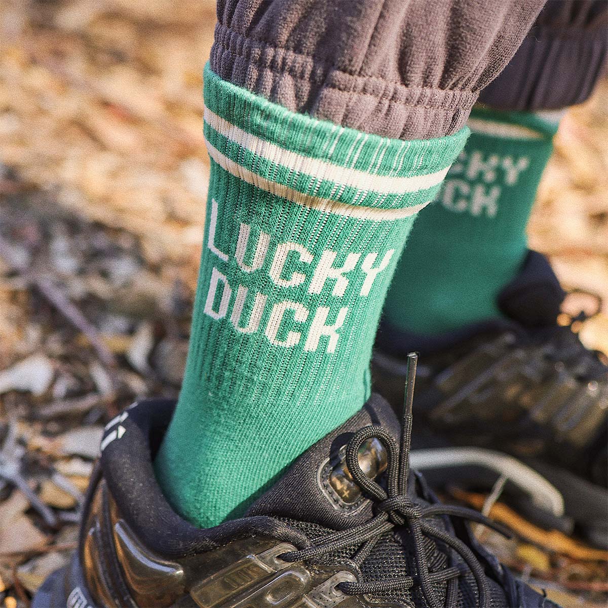 Kids Lucky Duck Socks in Green