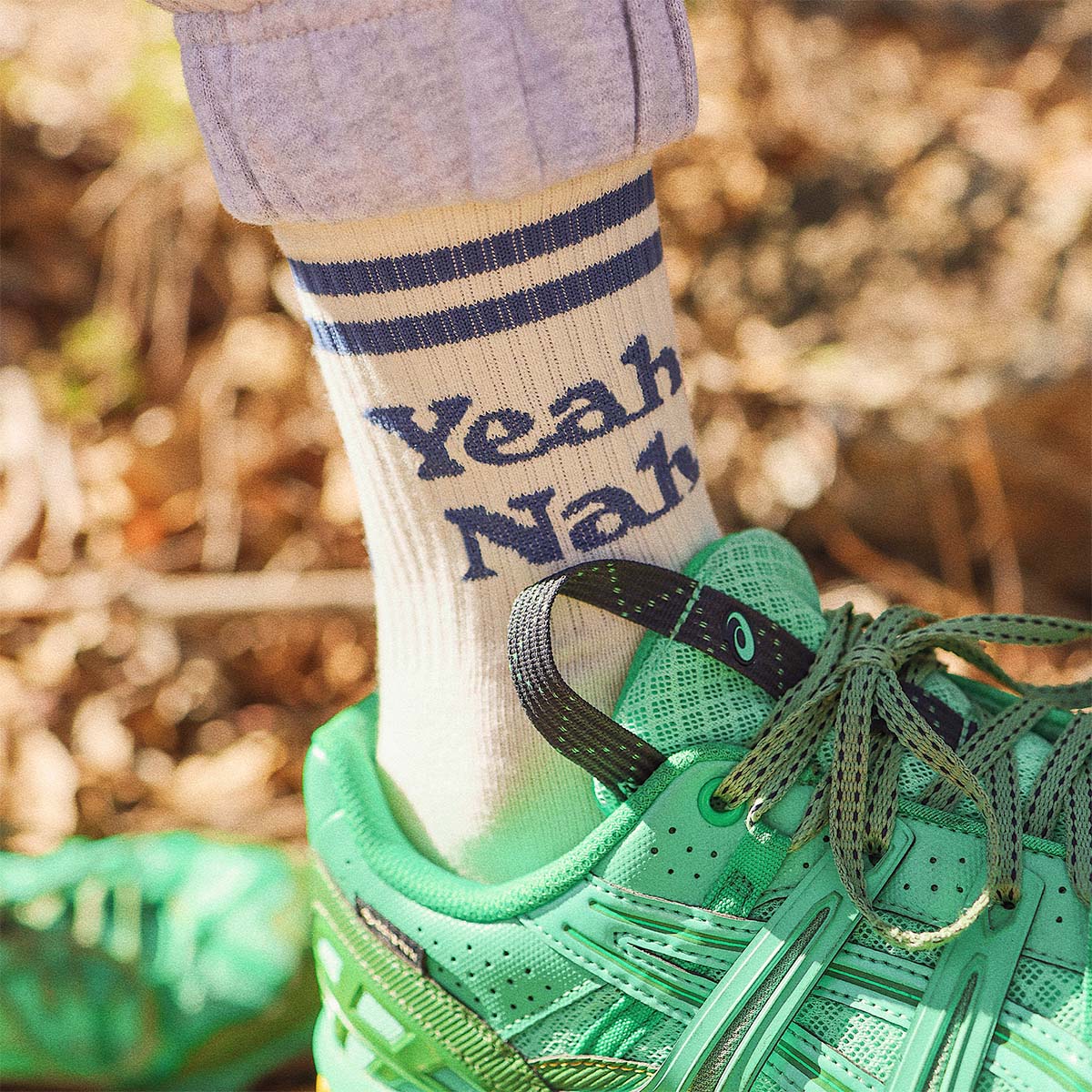 Kids Yeah Nah Socks in White