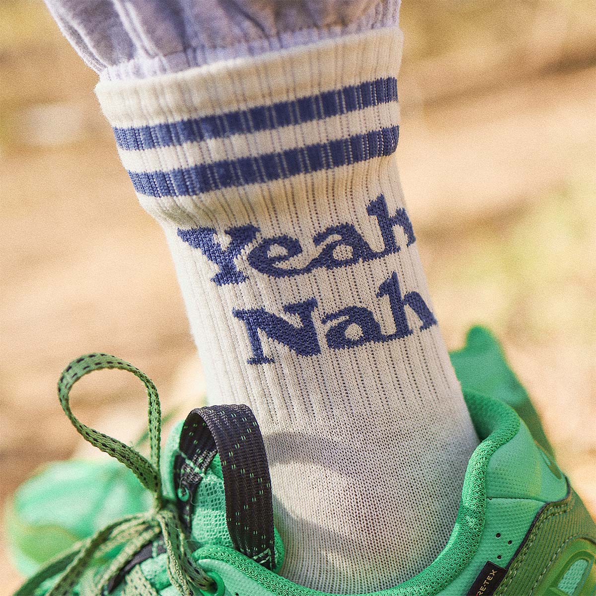Kids Yeah Nah Socks in White