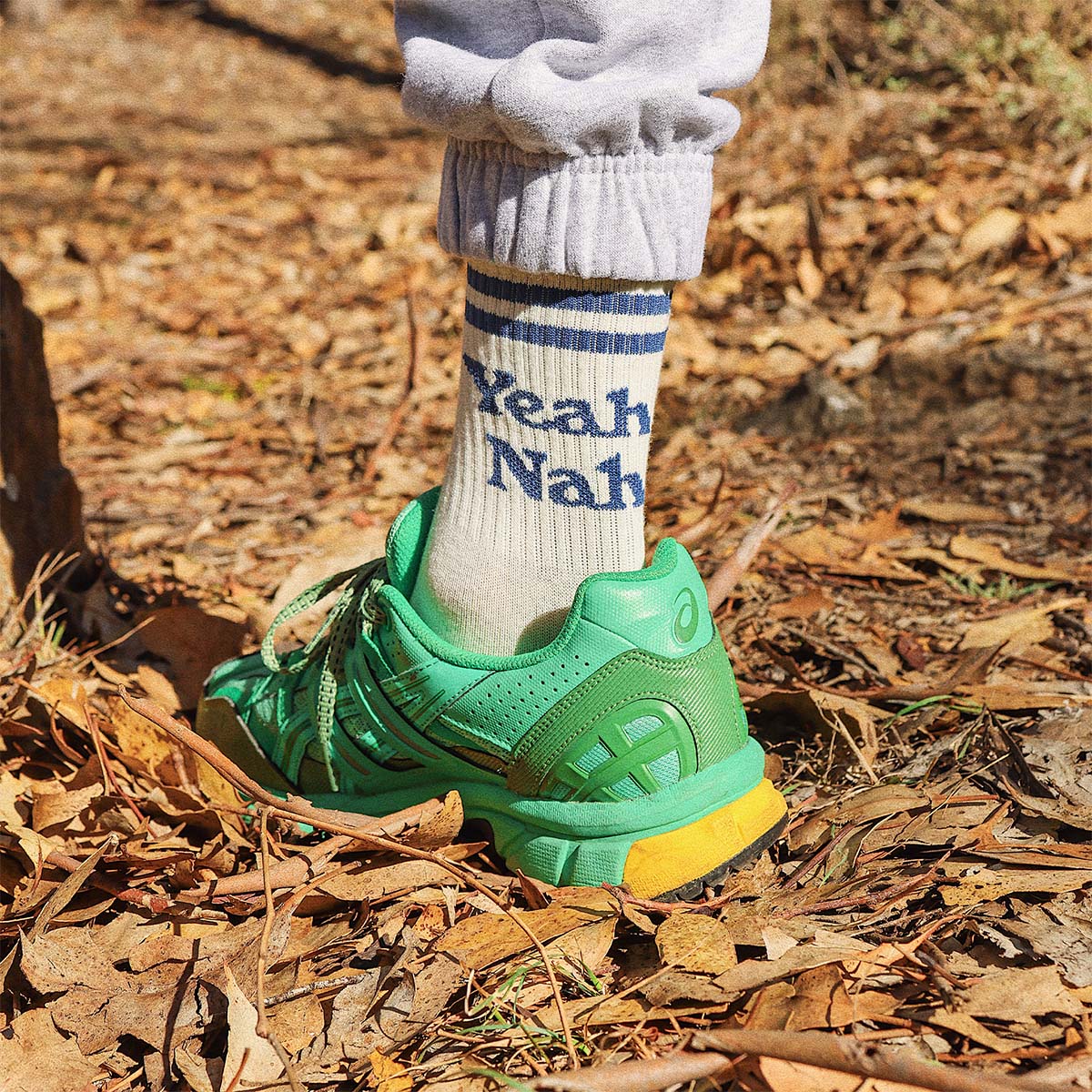 Kids Yeah Nah Socks in White